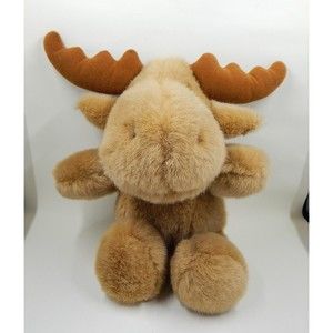 Prestige Toy Corp PTC Christmas Moose Plush Stuffed Animal Ribbon 10 Inch 1990